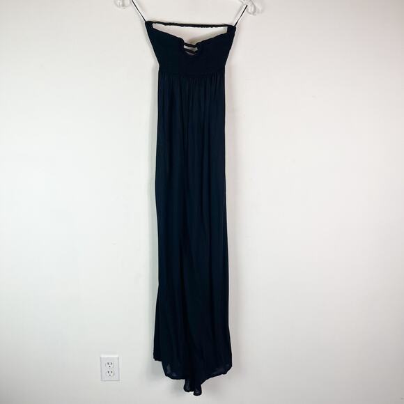 Boho Me NWT Smoked bodice Strapless Maxi Dress Black Size XS - Picture 1 of 4